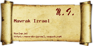 Mavrak Izrael névjegykártya